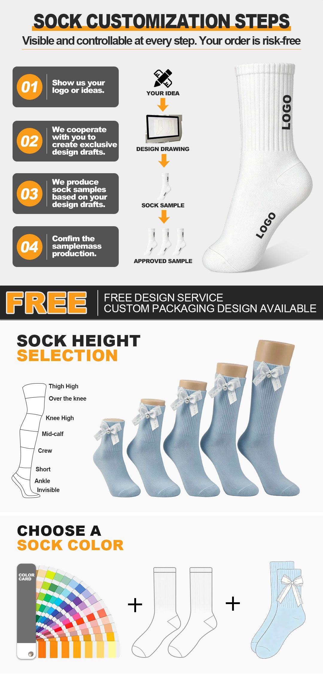 China OEM promotional blank sock