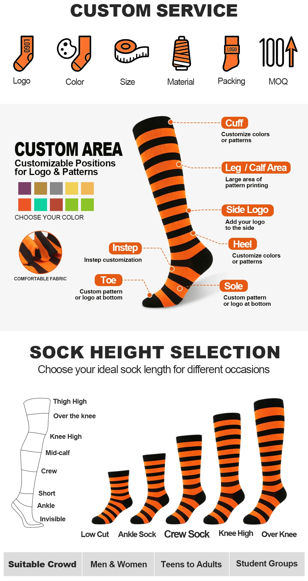 OEM digitally printed socks supplier