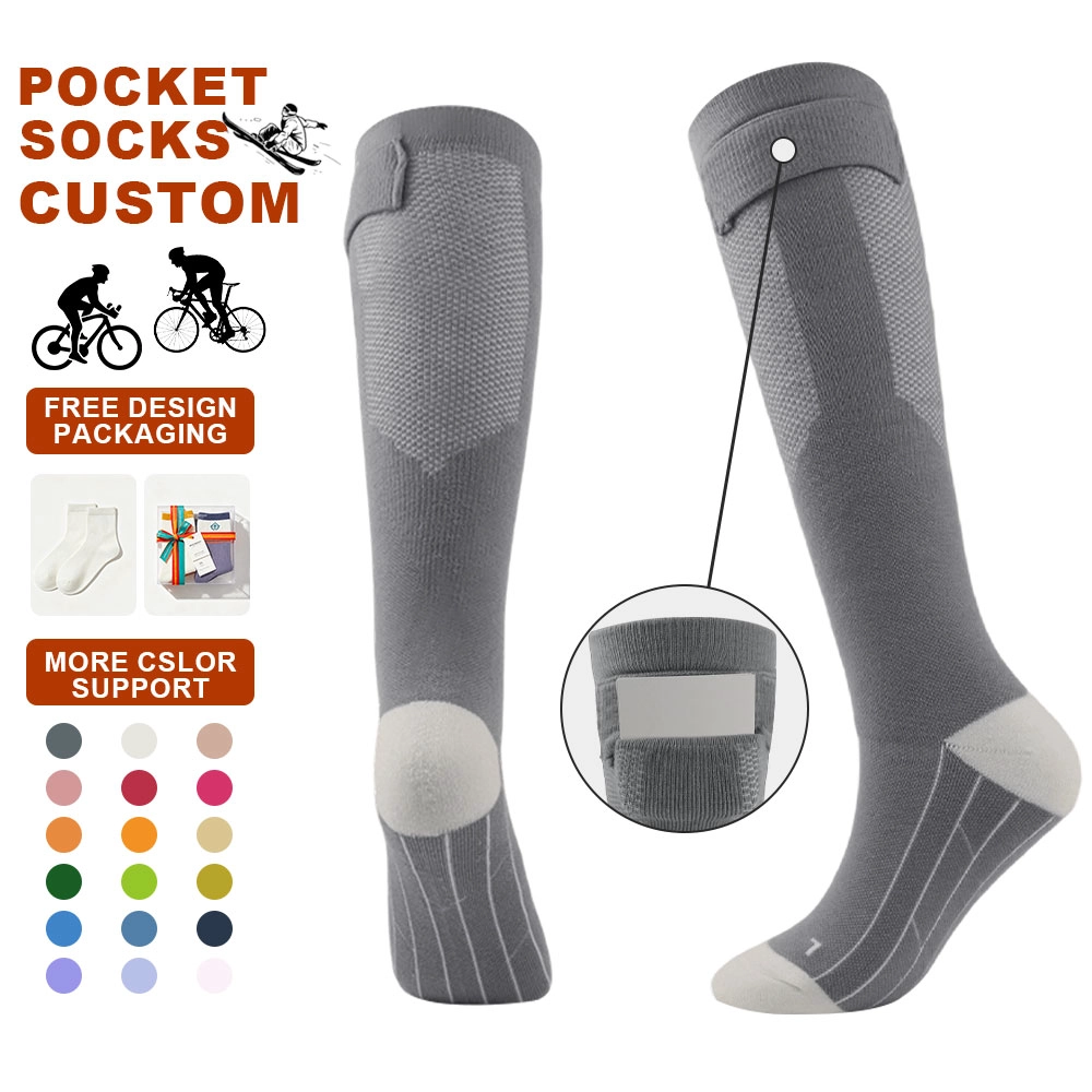China Custom Tall Compression Pocket Socks, Breathable Mesh Sports Garter Hidden Pocket Socks manufacturer