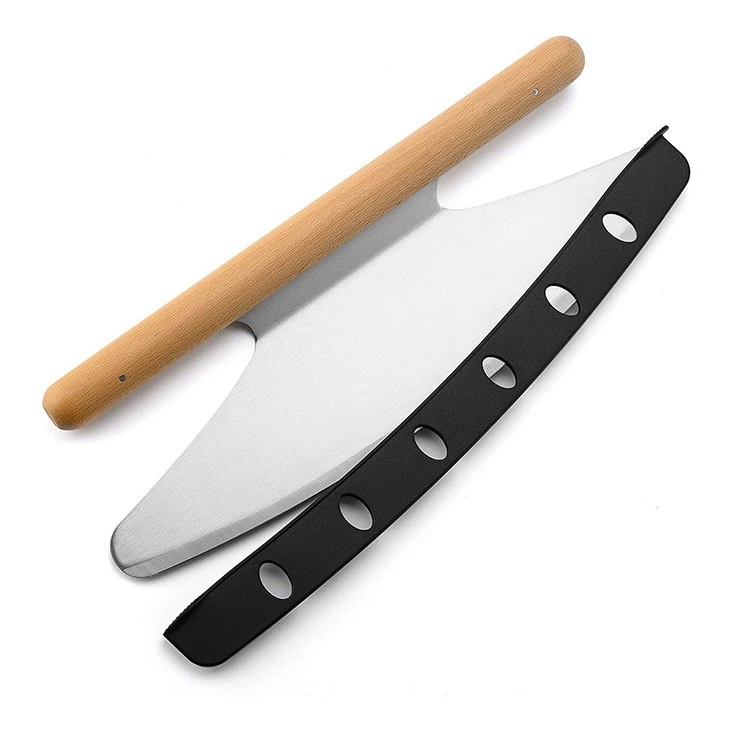 China Novelty Stainless Steel Pizza Cutter Rocker Knife manufacturer
