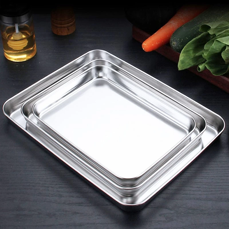 Small Size Stainless Steel Baking Sheet Pan Food Tray