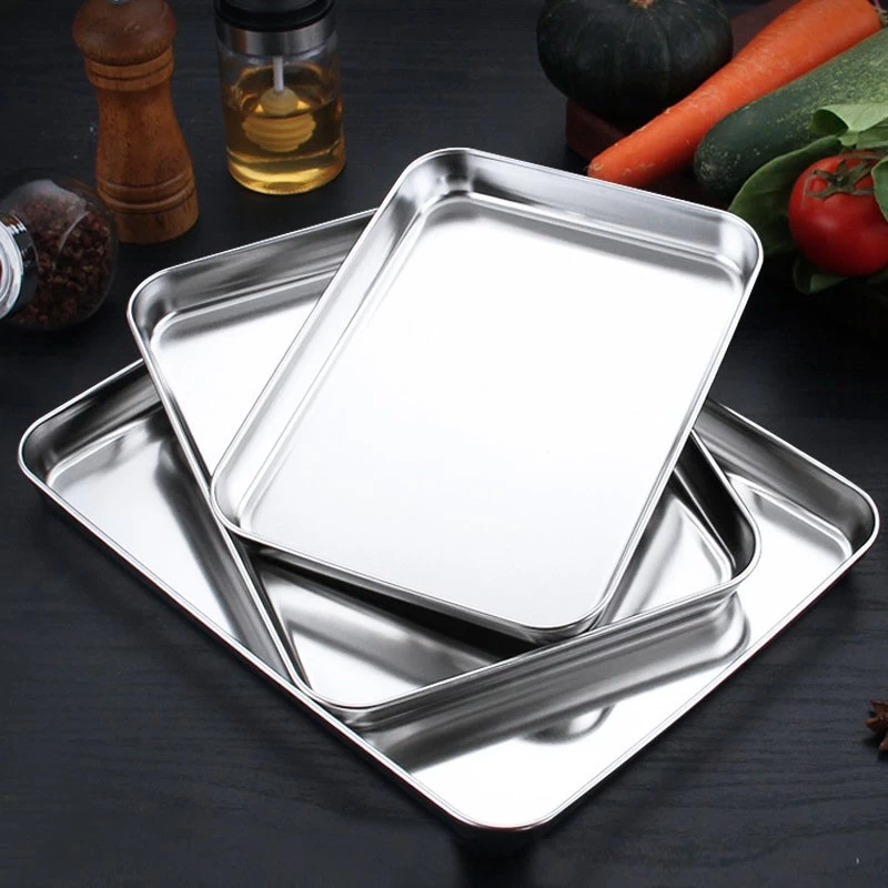 Small Size Stainless Steel Baking Sheet Pan Food Tray