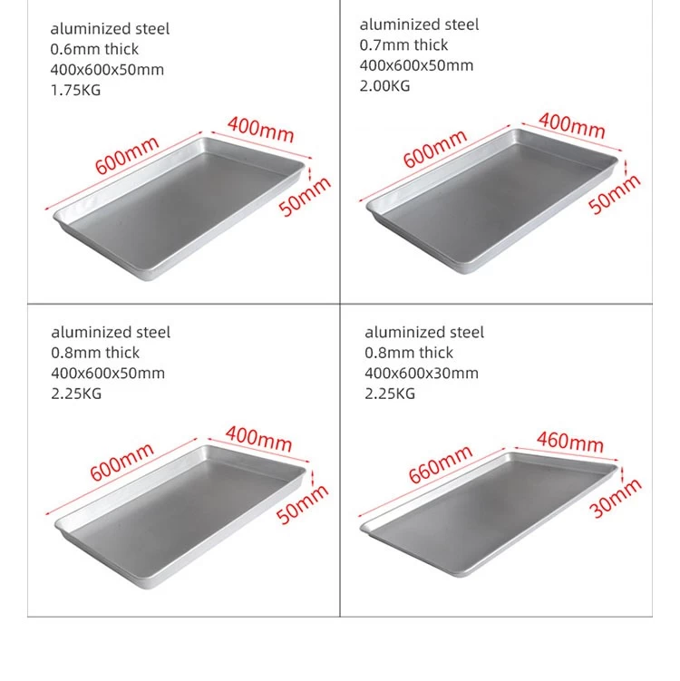 0.6 mm Thickness 400X600X30mm Aluminium Commercial Baking Sheet