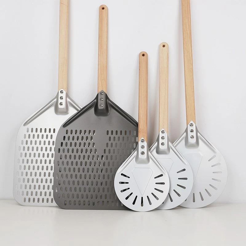 Spatule à pizza ronde de 7 pouces, spatule à pizza perforée avec