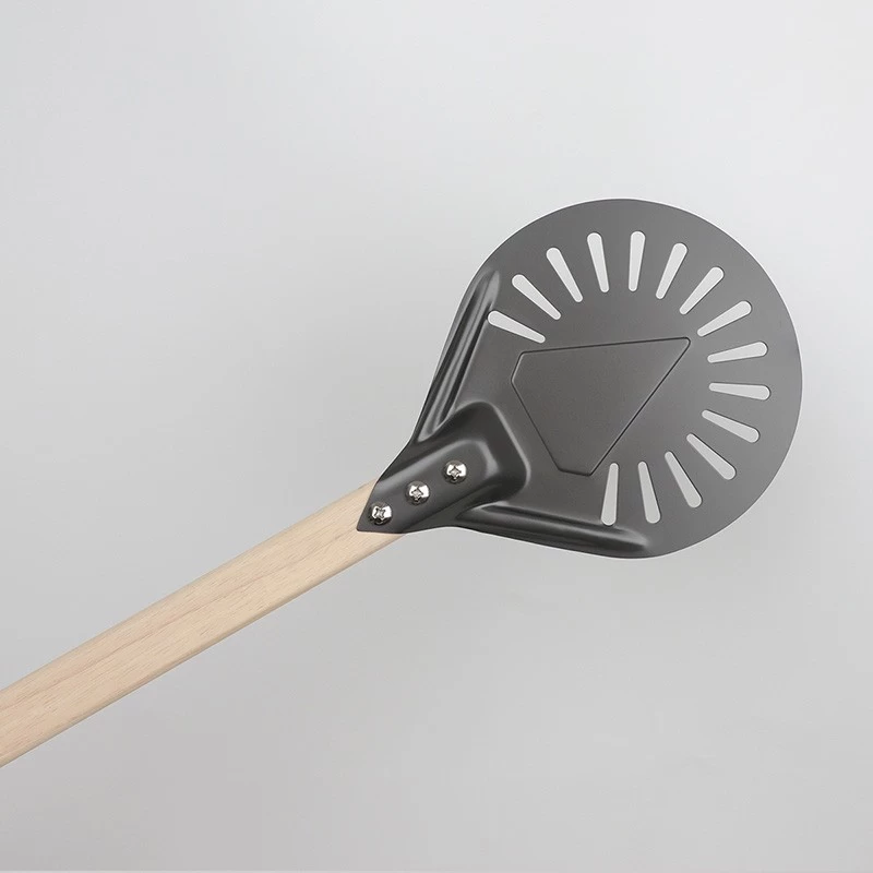 Aluminum Pizza Peel Shovel with Long Wooden Handle