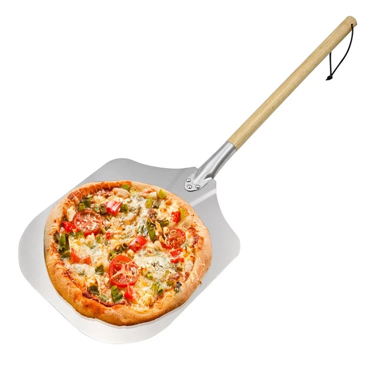 Long Wooden Handle Aluminum Pizza Peel Pizza Oven Shovel