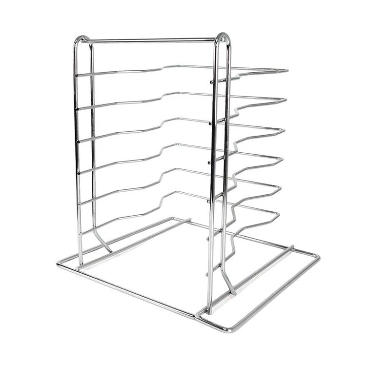 6 Tiers Stainless Steel Pizza Tray Stand Pizza Display Rack