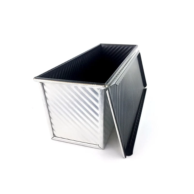 Corrugated Aluminum Pullman Loaf Pan Bread Tin with Lid