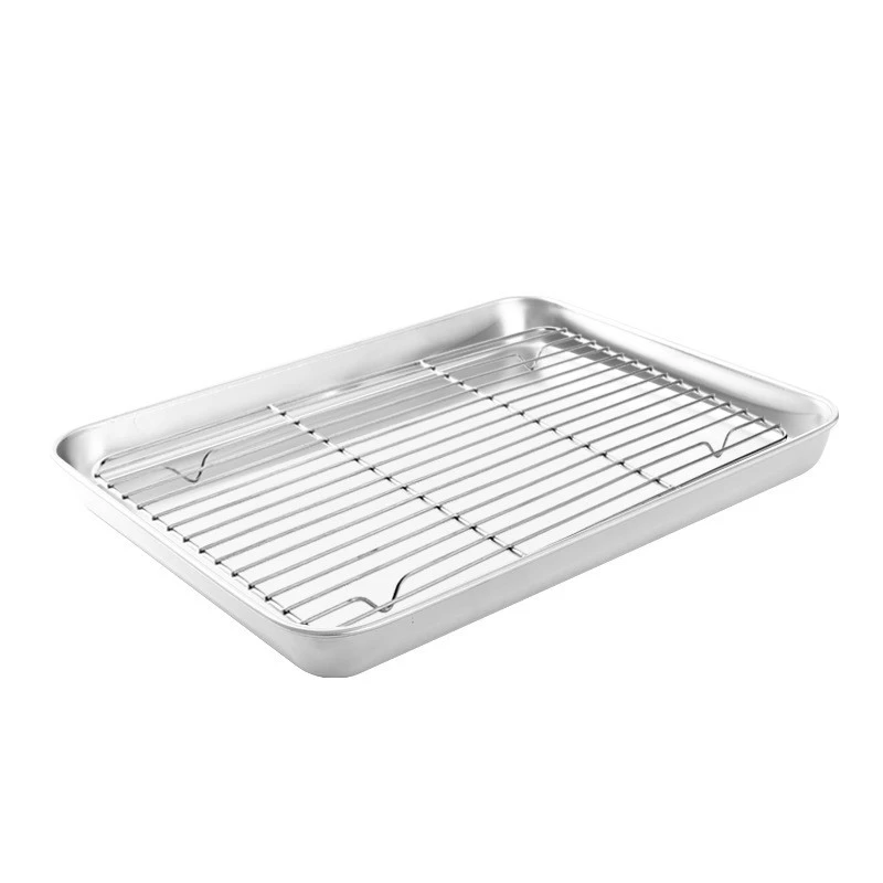 China Stainless Steel Baking Sheet Pan with Rack Set manufacturer