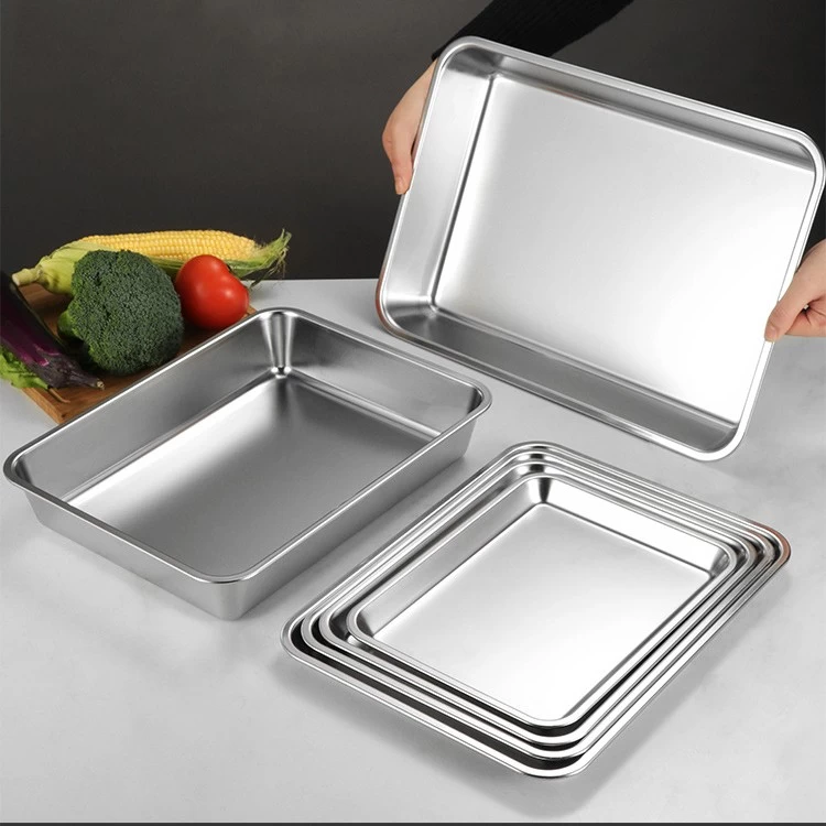 304 Stainless Steel Deep Food Tray Baking Sheet Pan