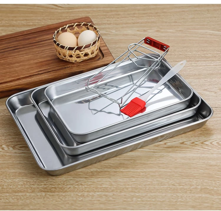 Sheet Stainless Steel Cookie Sheet Toaster Oven Tray Pan 2 Size