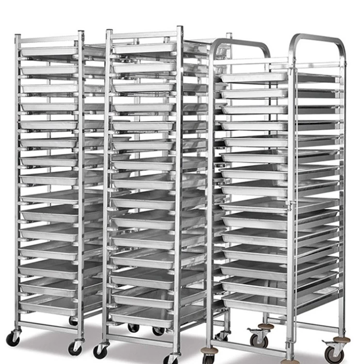 China Commercial Bakery Trolley with Bread Baking Trays Pans manufacturer