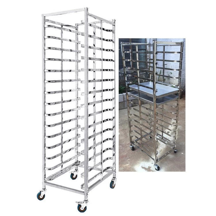 Commercial Bakery Trolley with Bread Baking Trays Pans