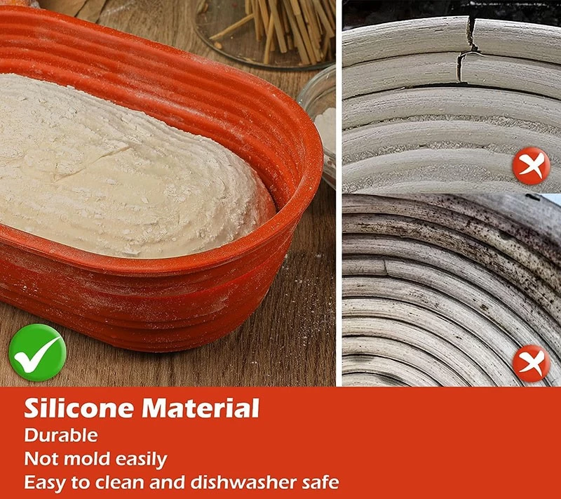 Proveedor de cestas a prueba de pan de silicona de China, fabricante de  banneton de silicona, brotform de silicona a granel
