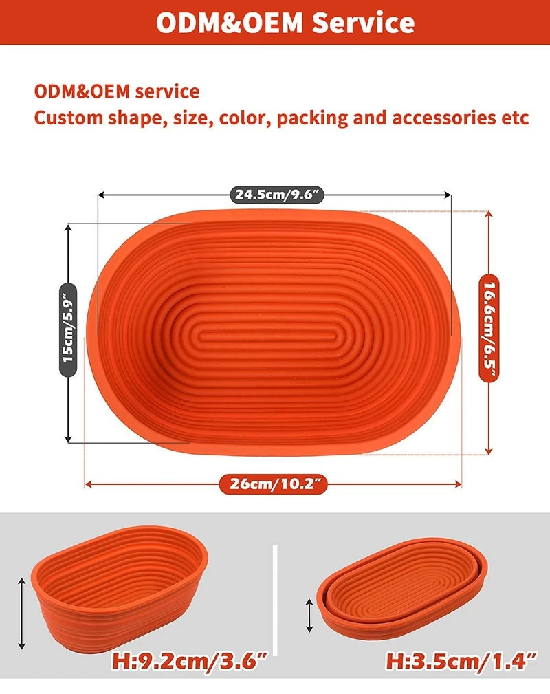 Proveedor de cestas a prueba de pan de silicona de China, fabricante de  banneton de silicona, brotform de silicona a granel