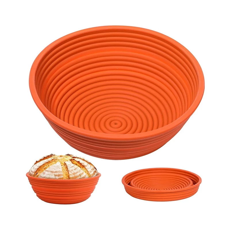 China Round Silicone Bread Dough Proofing Basket Bowl Banneton Brotform manufacturer