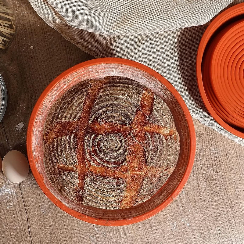 Round Silicone Bread Dough Proofing Basket Bowl Banneton Brotform