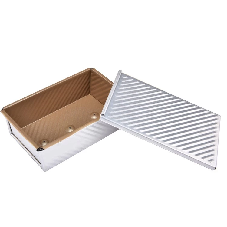 Aluminum Non Stick Corrugated Bread Loaf Pan with Lid