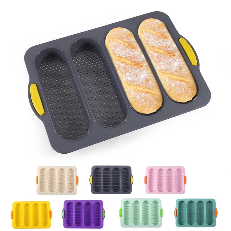 Silicone 4 Slots French Bread Tray Baguette Mould