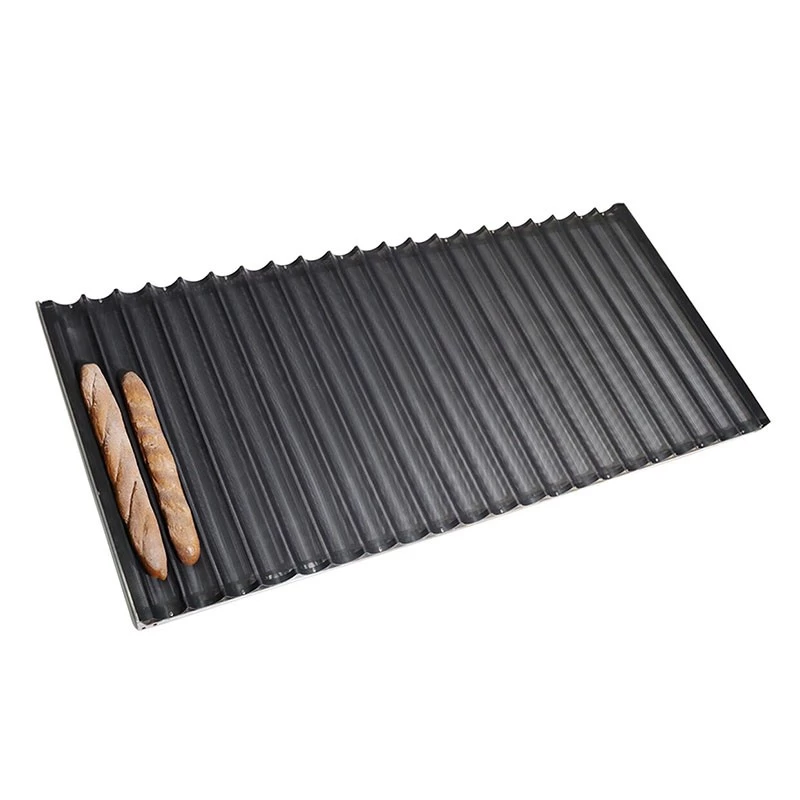 China 21 Flutes Perforated Aluminum French Stick Tray manufacturer