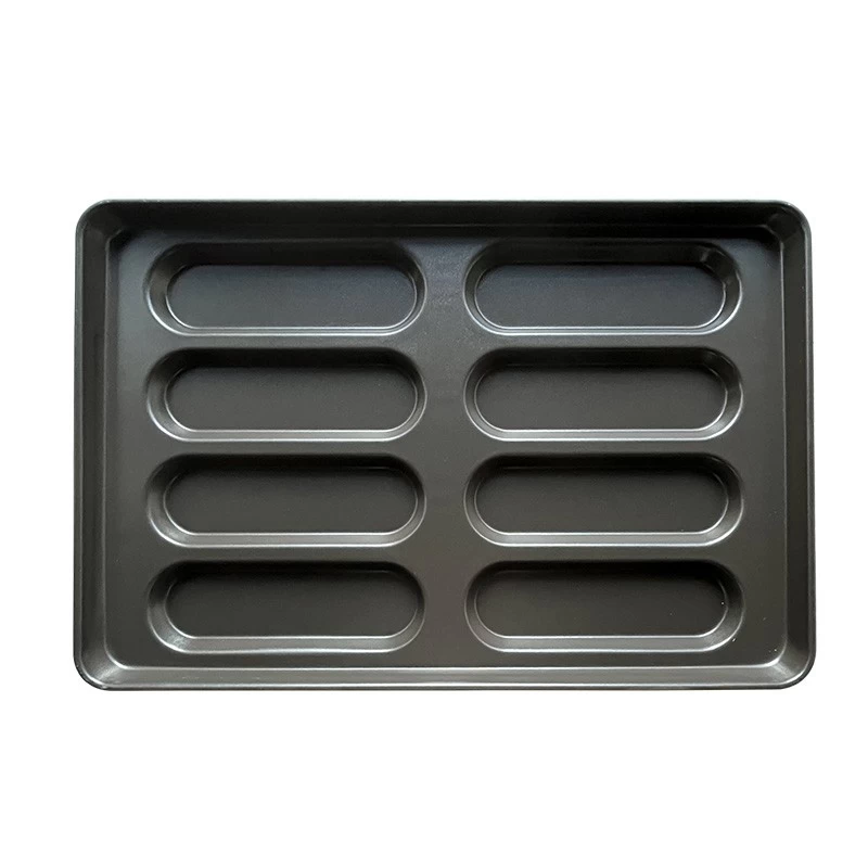 China Aluminized Steel 8-mold Hot Dog Bun Pan manufacturer