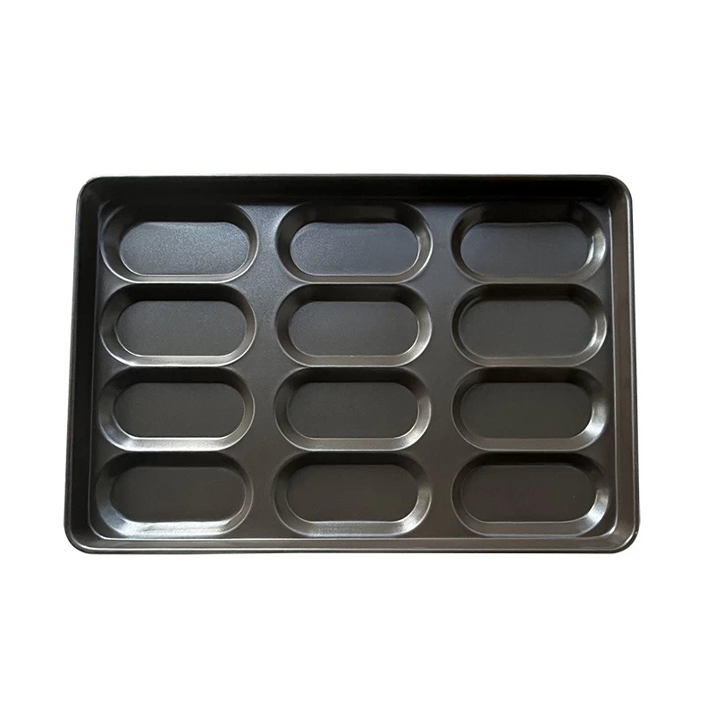 China Aluminized Steel 12-mold Hot Dog Bun Pan manufacturer