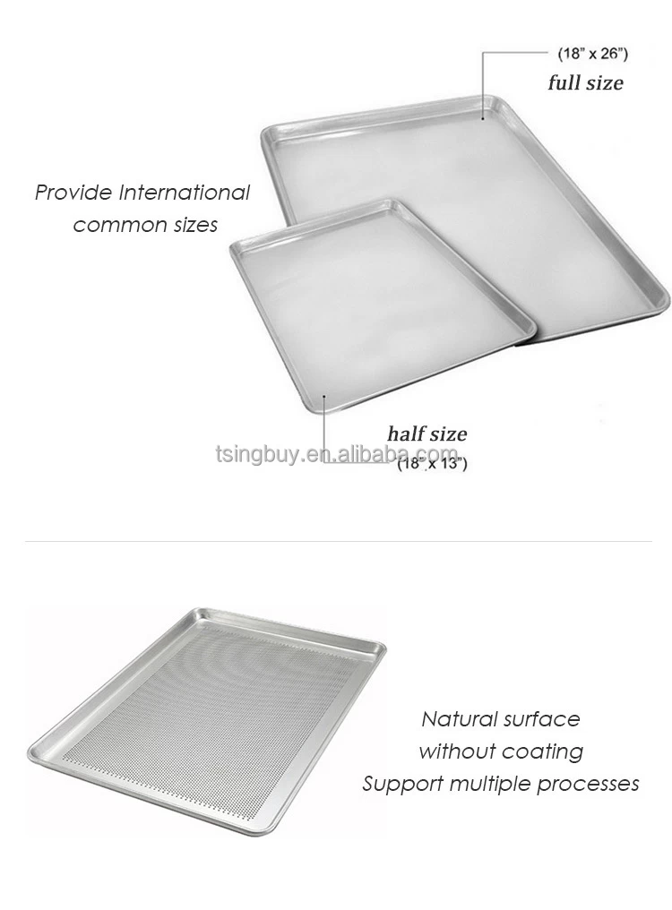 460cm×330cm Half Size Aluminium Flat Sheet Food Tray Baking Dishes & Pan For Cookie Bread