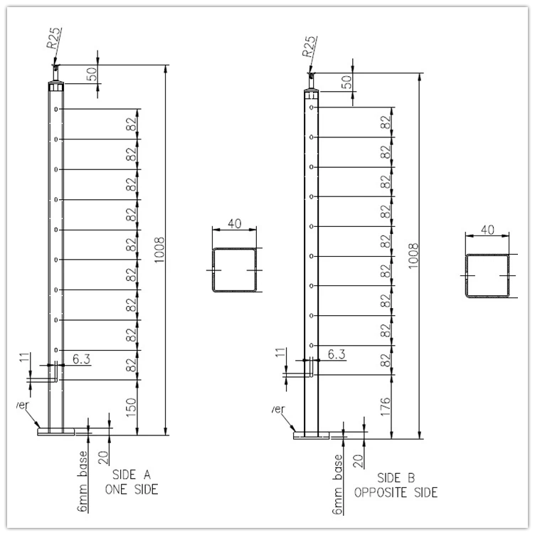 Modern radius and curved stainless steel balcony/bridge/deck cable