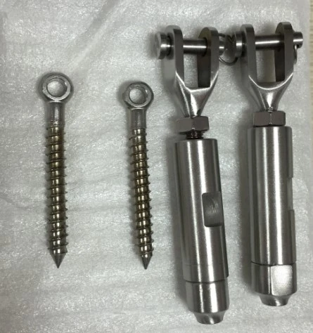 Kit De Raccord Et Tendeur Pour Garde-Corps à Câbles - Acier Inoxydable - Pour Câbles De 3 Mm (1/8") Ou 4 Mm (3/16") - Fixation Sur Poteaux Bois