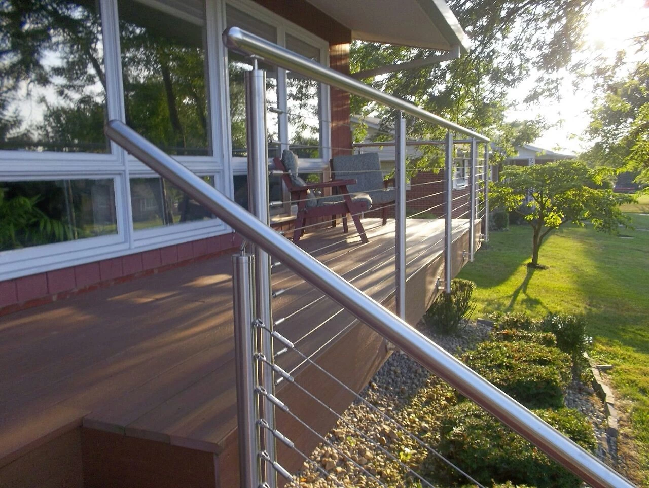 Deck Wire Rope Balustrade Wire Post Handrail Terrace Stainless