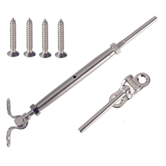 Pamtns Tenditore Acciaio Inox Morsetti per Cavi Tiranti per Filo Acciaio  Kit di Ringhiere per Cavi Tenditore Acciaio M3 Thimble Acciaio Inossidabile  Corda Appesa Giardino Kit Cavo Acciaio per Tende : 