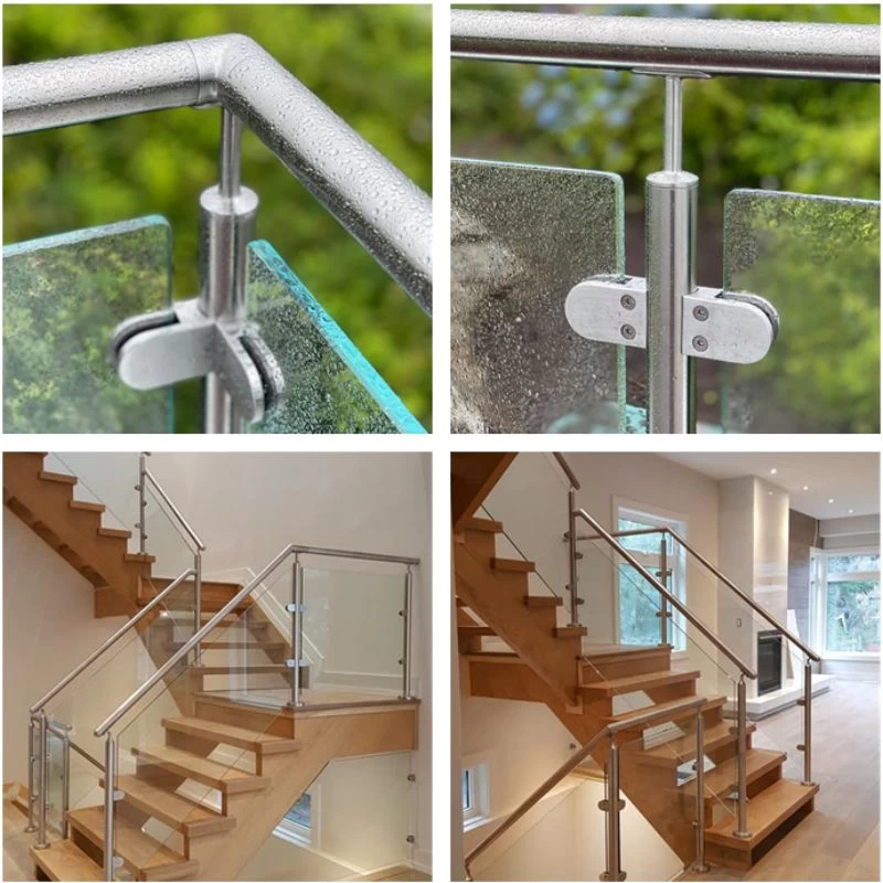 Baranda Acero Inoxidable Escaleras - Redonda con Cristal