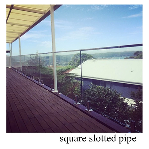 1/2 top "quadrato in acciaio inox tubo scanalato per balcone e piscina recinzione STR25 * 21