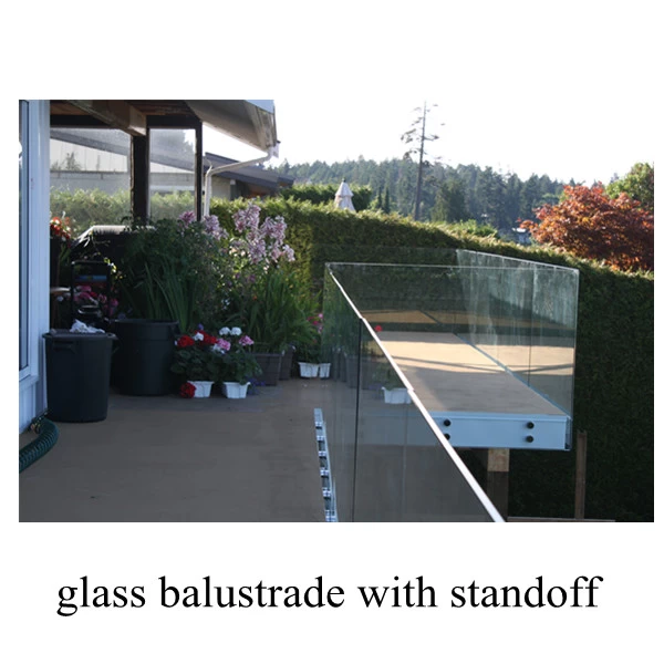 1/2" tempered glass balustrade with glass standoff for the design of balcony and stair SF-50