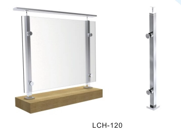 1.1 meter height stainless steel glass standoff balustrade post LCH-120 of glass railing system