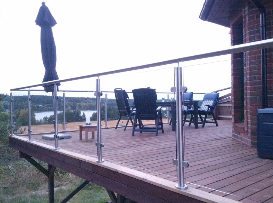 1100mm high balustrade post for glass railing