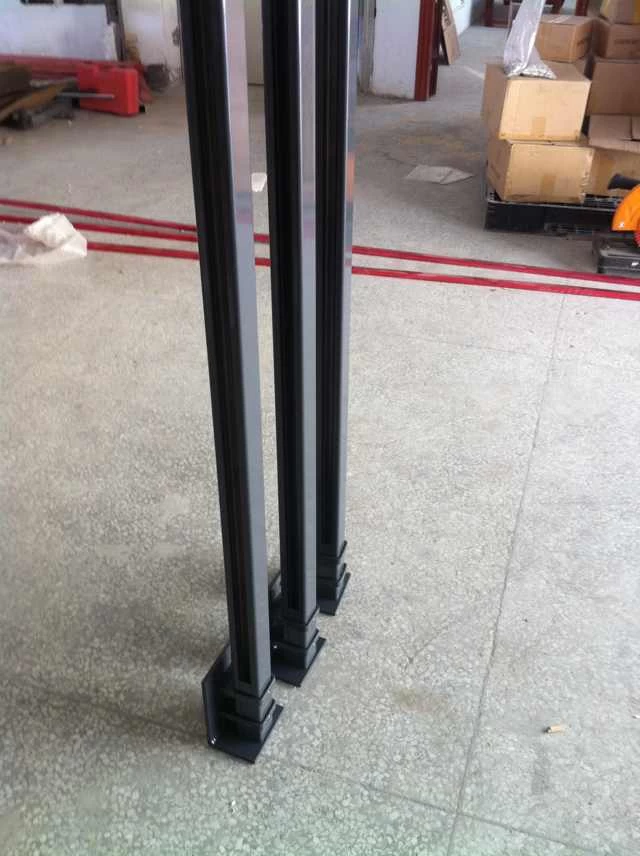 50 x 50 x 3mm aluminum 6063 T5 side mounting post aluminium handrail for glass
