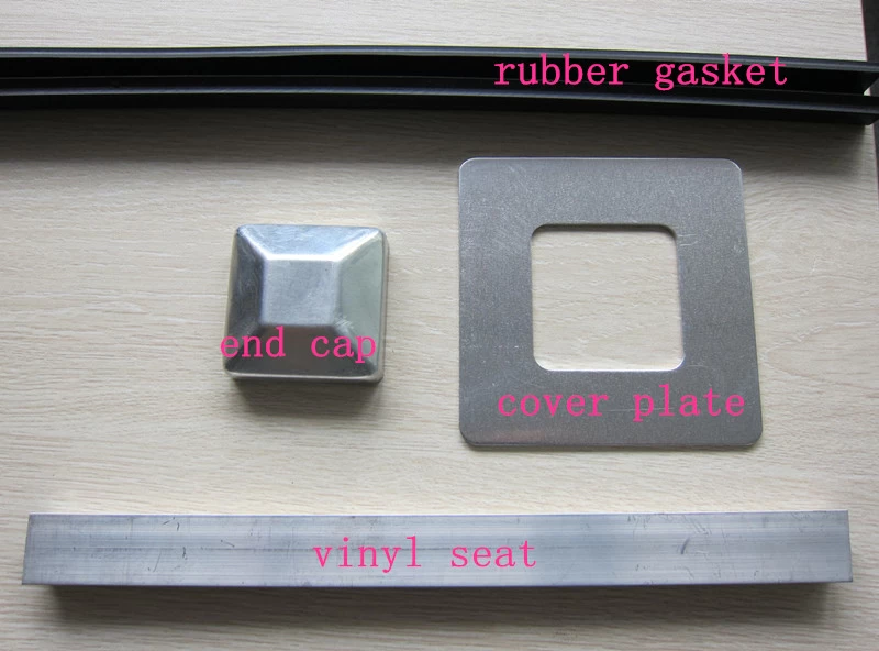 Aluminum profile end cap and base cover for round and square 50x50mm aluminum balustrade posts