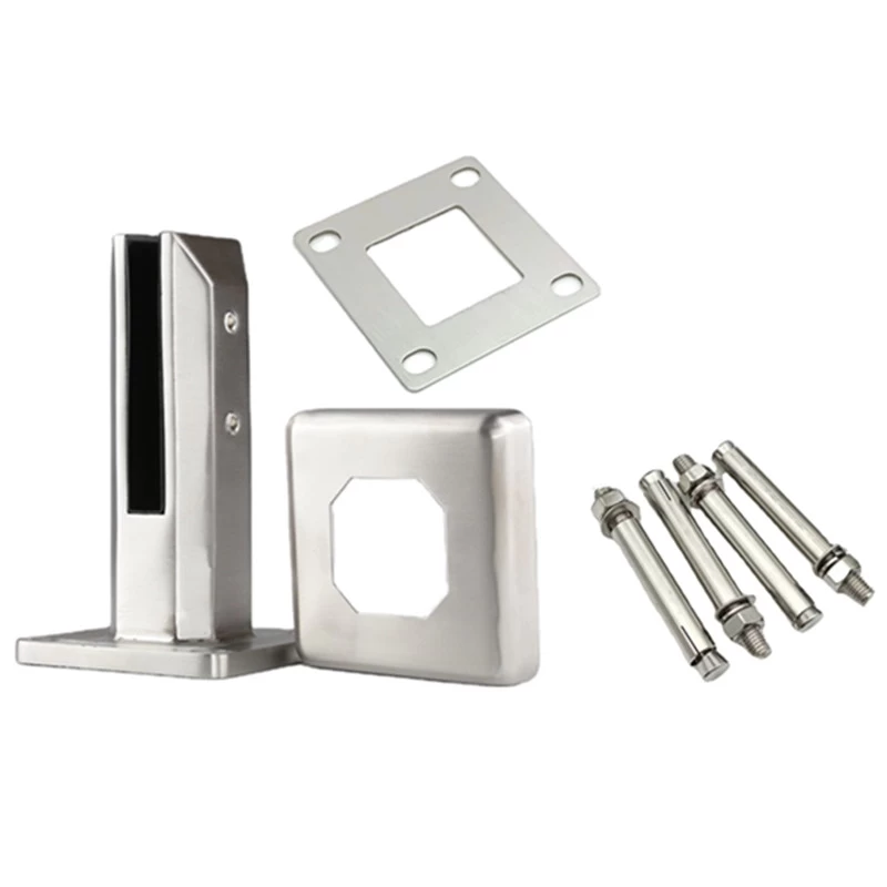 BRUSHED STAINLESS STEEL BASE PLATE GLASS SPIGOT