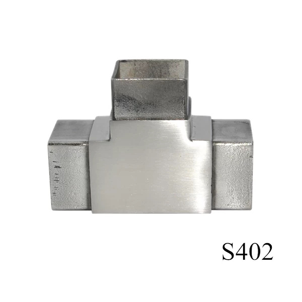 China manufacturer stainless steel square corner tube connector, S402