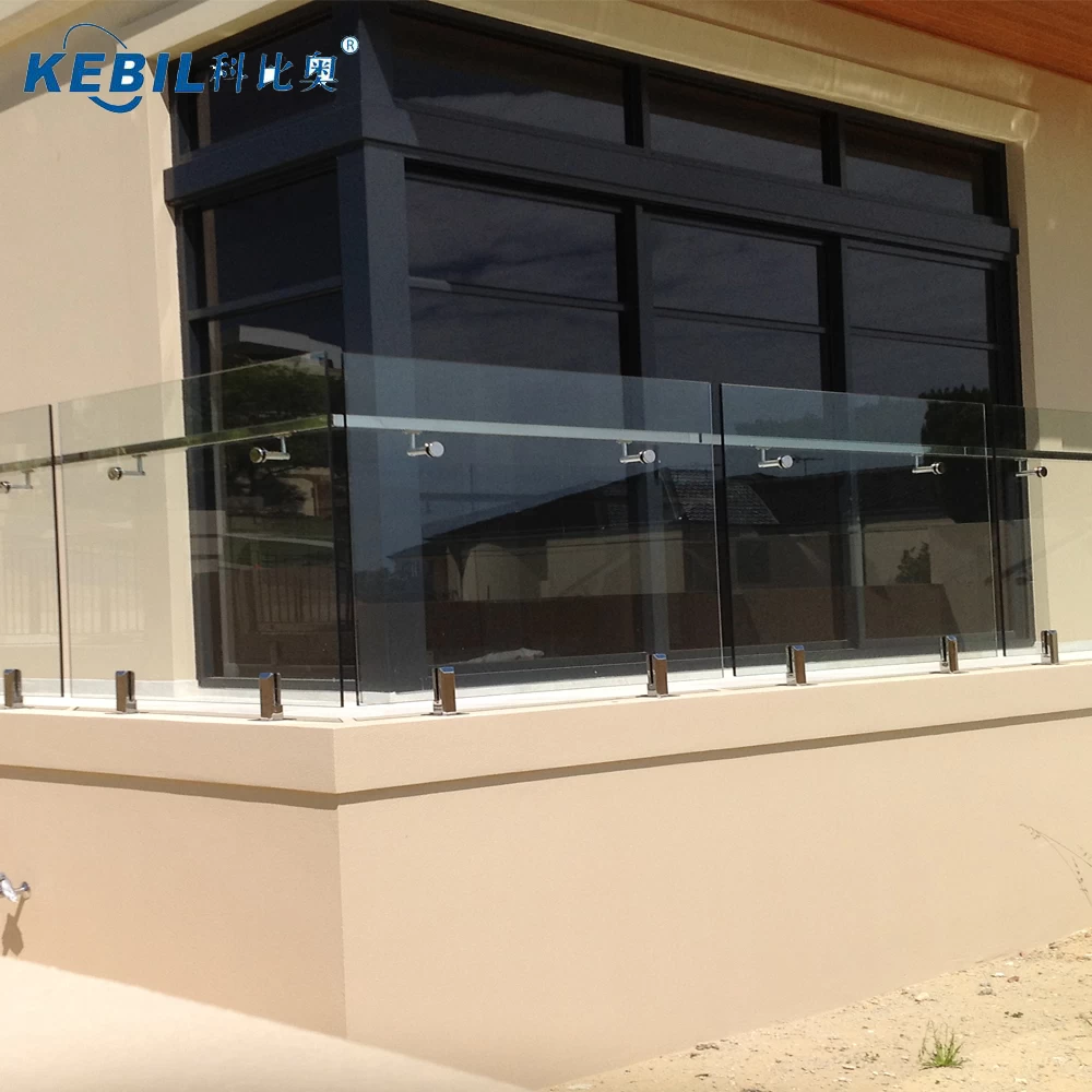 Deck Mounted glass balustrading with top rail