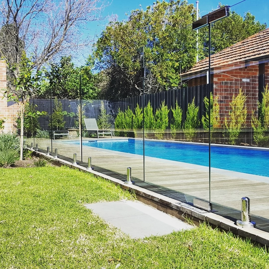 Duplex 2205 black coated glass railing spigots for swimming pool