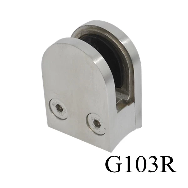 G103R stainless steel round glass clamp for 6-8mm glass and round handrail post