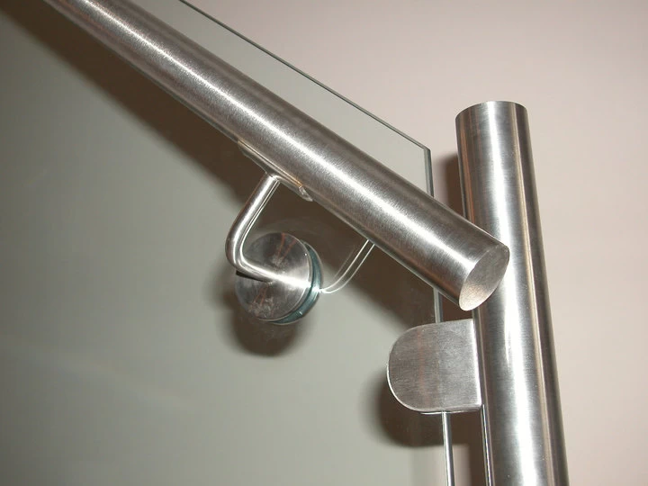 Glass mounted stainless steel handrail brackets for outdoor steps handrails round tube