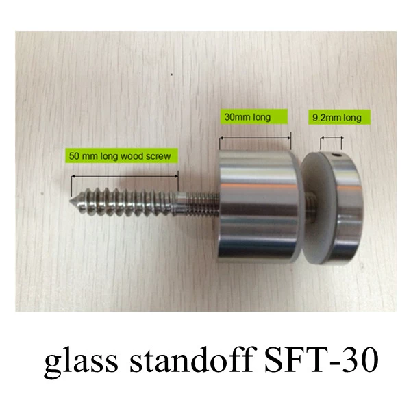 Glass standoff brackets diameter 30 for stainless steel glass balustrade, balcony railing design and safe satircase fence