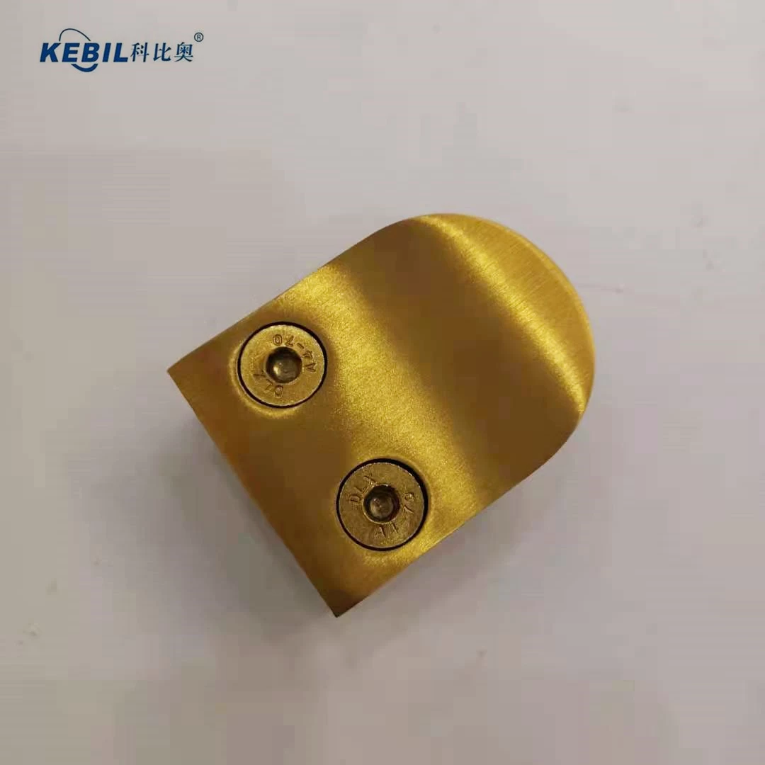 Golden surface glass clamp for gold glass railing project