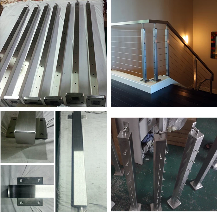 Indoor Modern Stairs Stainless Steel Wire Cable Railing Systems/Building Deck Railing