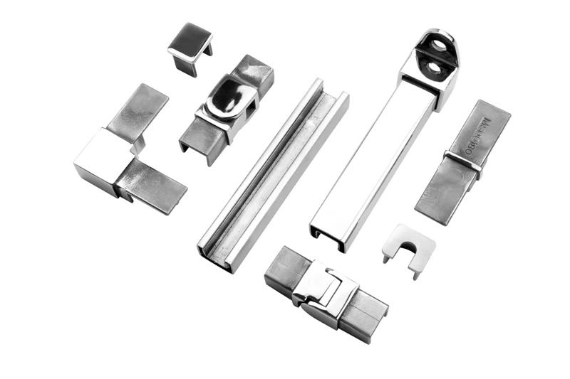 Kebil 304/316 stainless steel square or round slotted pipe handrails for balcony glass railing
