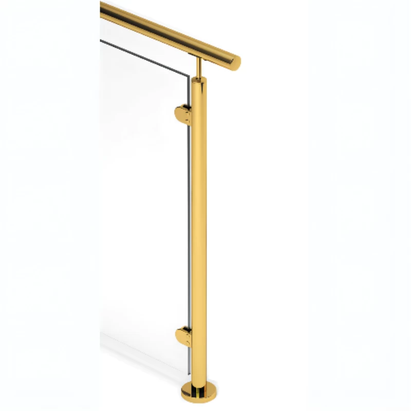 Luxurious golden glass railing for your home decoration