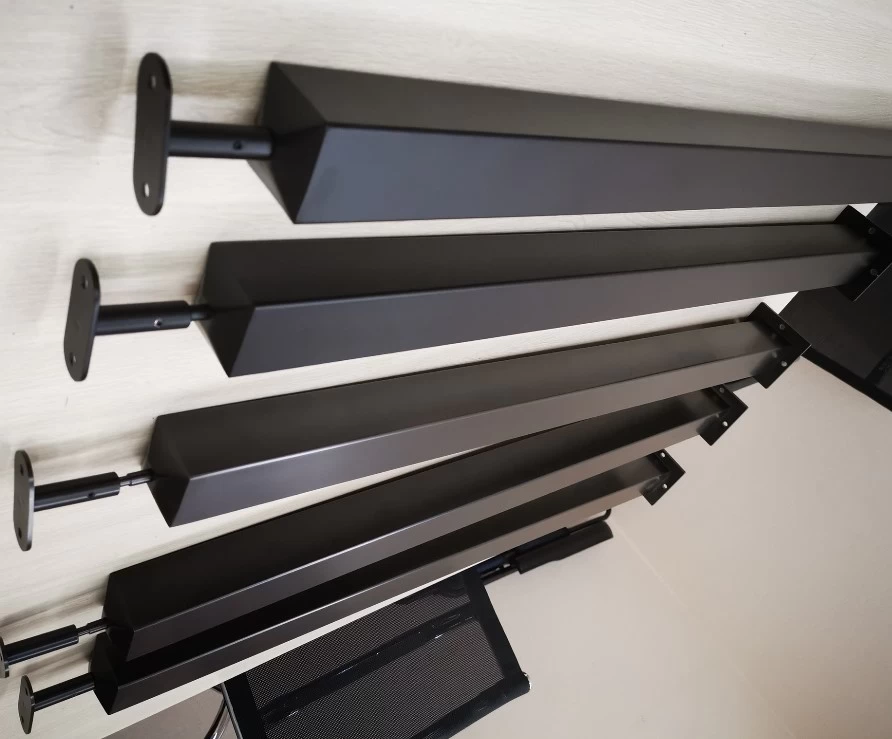 Matt black stainless steel cable railing post for stair railings